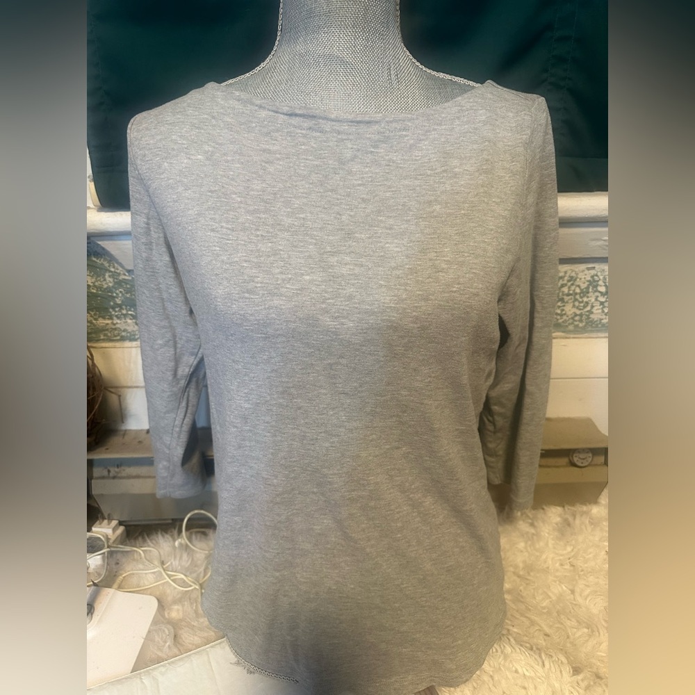 Andrea Jovine Light Gray Long Sleeve Top